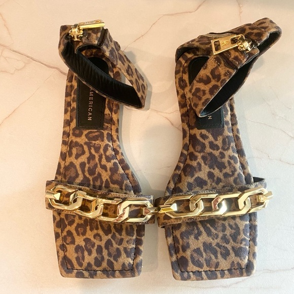 Good American Ankle Strap Sandals Leopard size 7​​ - Picture 5 of 6